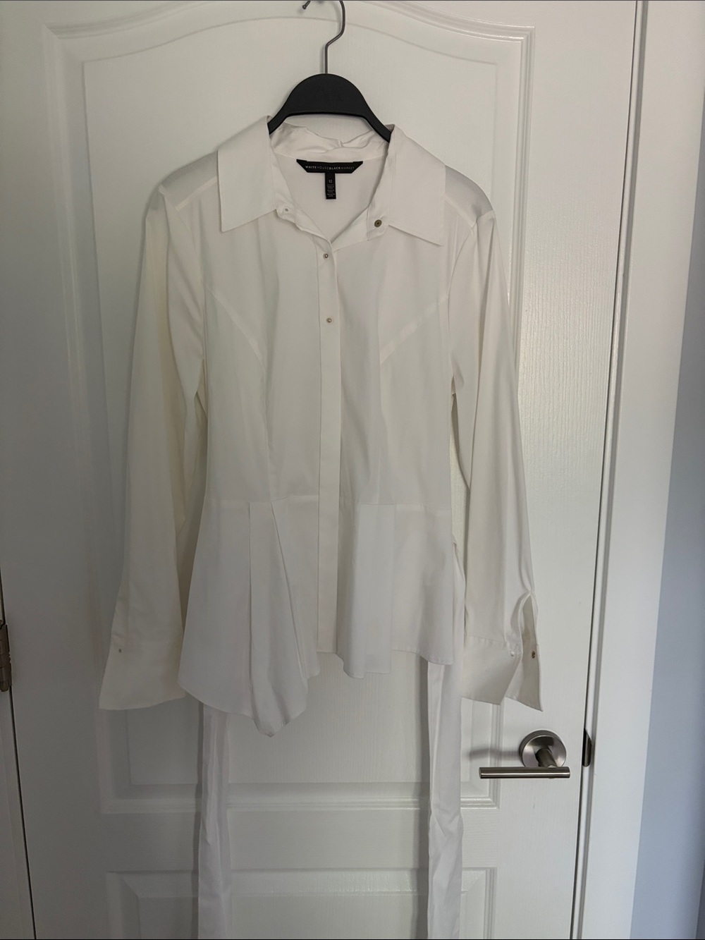 White House Black Market Long Sleeve Button Front Blouse Sz 12